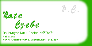 mate czebe business card